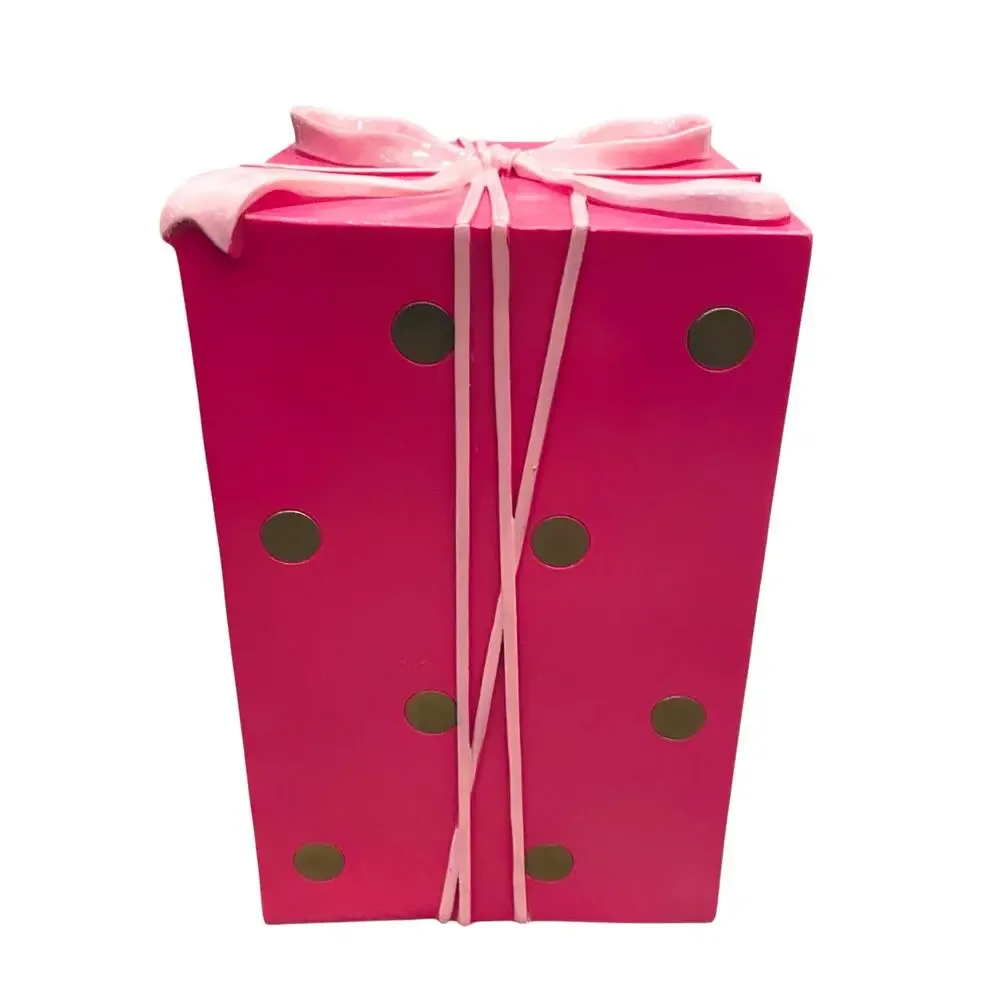 34th & Pine Pink Gold Polka Dot Christmas Present Bow Outdoor Holiday Decor New